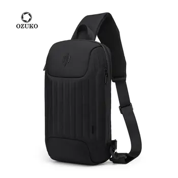 Ozuko 남성용 다기능 숄더백, 크로스바디 백, 숄더 여행 슬링백 팩, 메신저 팩, 체스트백, 패션