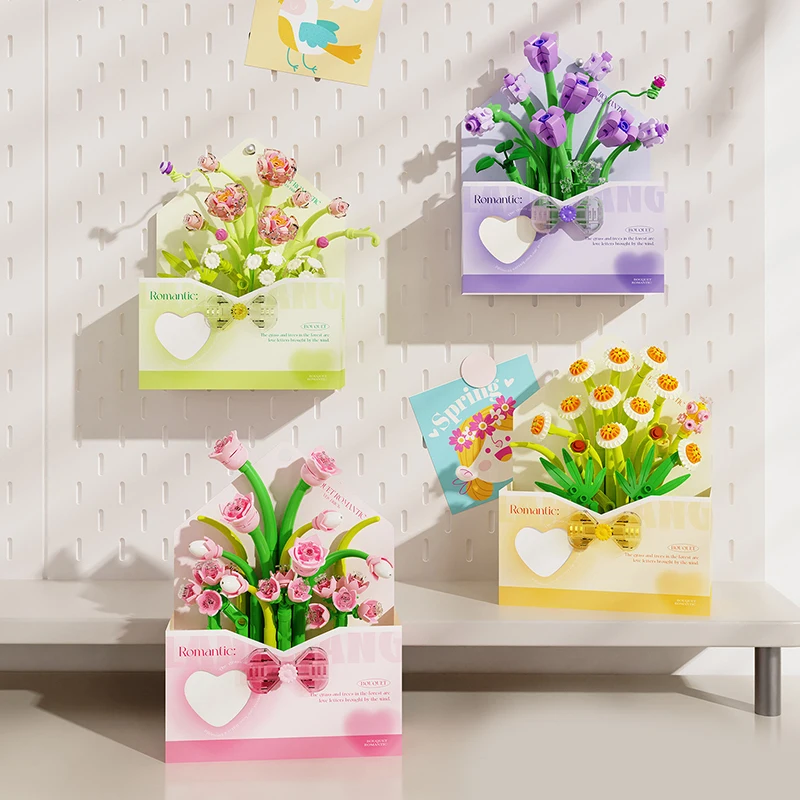 Romantic Envelope Flower Bouquet Building Blocks Mini Artificial Plant Flower Bricks for Wedding Home Office Decor Gift Girl
Romantic Envelope Flower Bouquet Building Blocks Mini Artificial Plant Flower Bricks for Wedding Home Office Decor Gift Girl