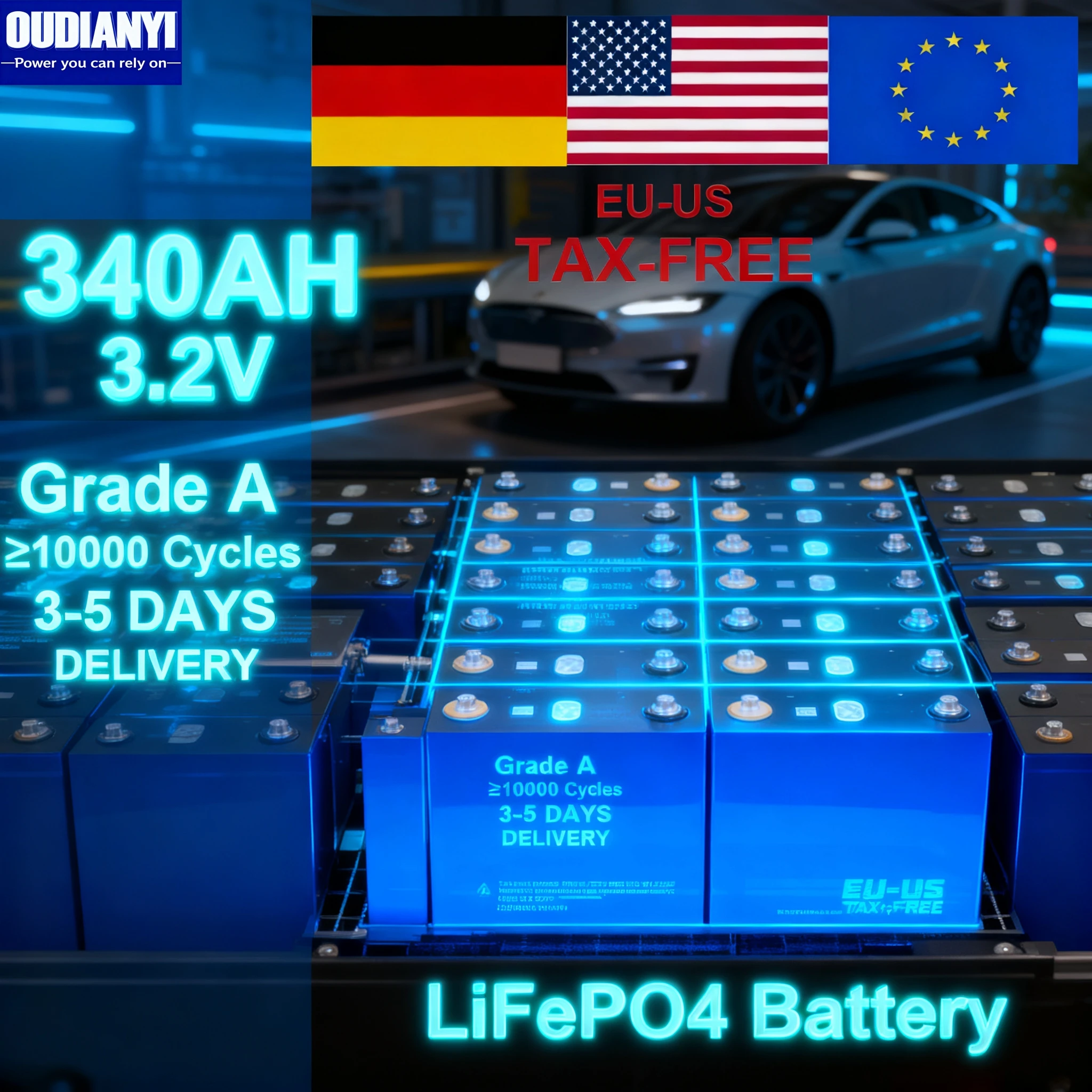 3.2V 320Ah Lifepo4 Батарея класса A — 10000 циклов перезаряжаемой, DIY 12V 24V 48V для RV Solar Camping EV Ship Golf Cart, New No T
3.2V 320Ah Lifepo4 Батарея класса A — 10000 циклов перезаряжаемой, DIY 12V 24V 48V для RV Solar Camping EV Ship Golf Cart, New No T