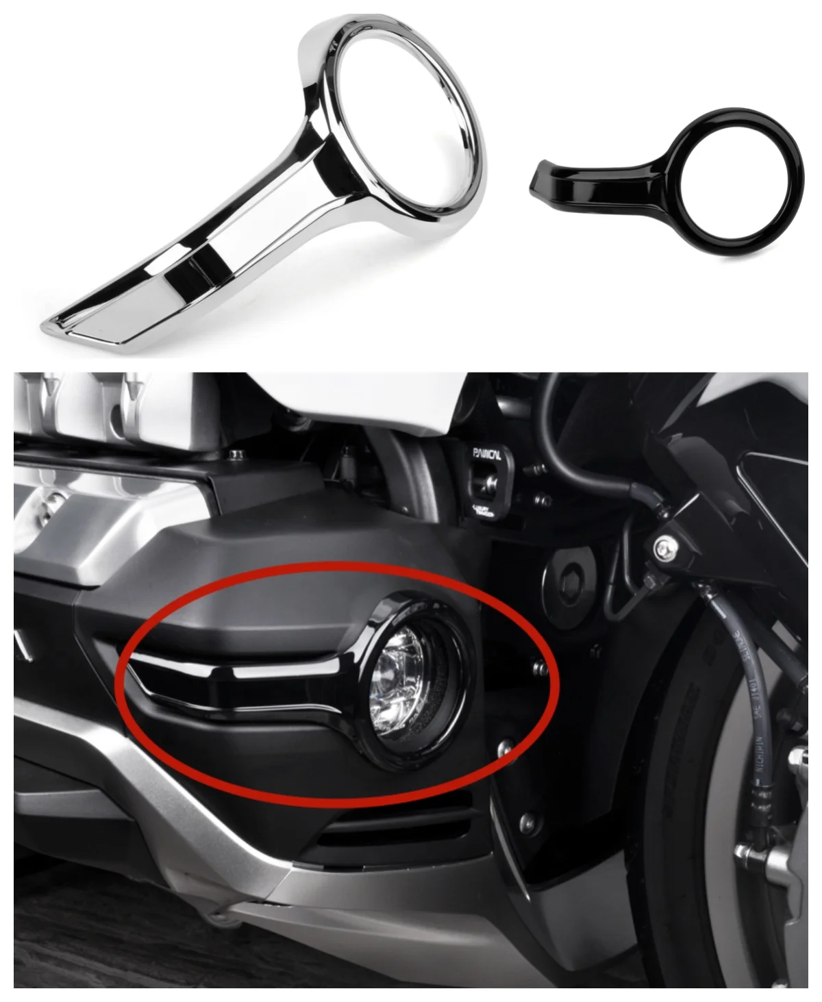 Panical Chrome Fog Light Trim Rings Decoration Cover Fit For Honda Gold Wing 1800 Tour F6B DCT GoldWing GL1800 2018-2026
Panical Chrome Fog Light Trim Rings Decoration Cover Fit For Honda Gold Wing 1800 Tour F6B DCT GoldWing GL1800 2018-2026
