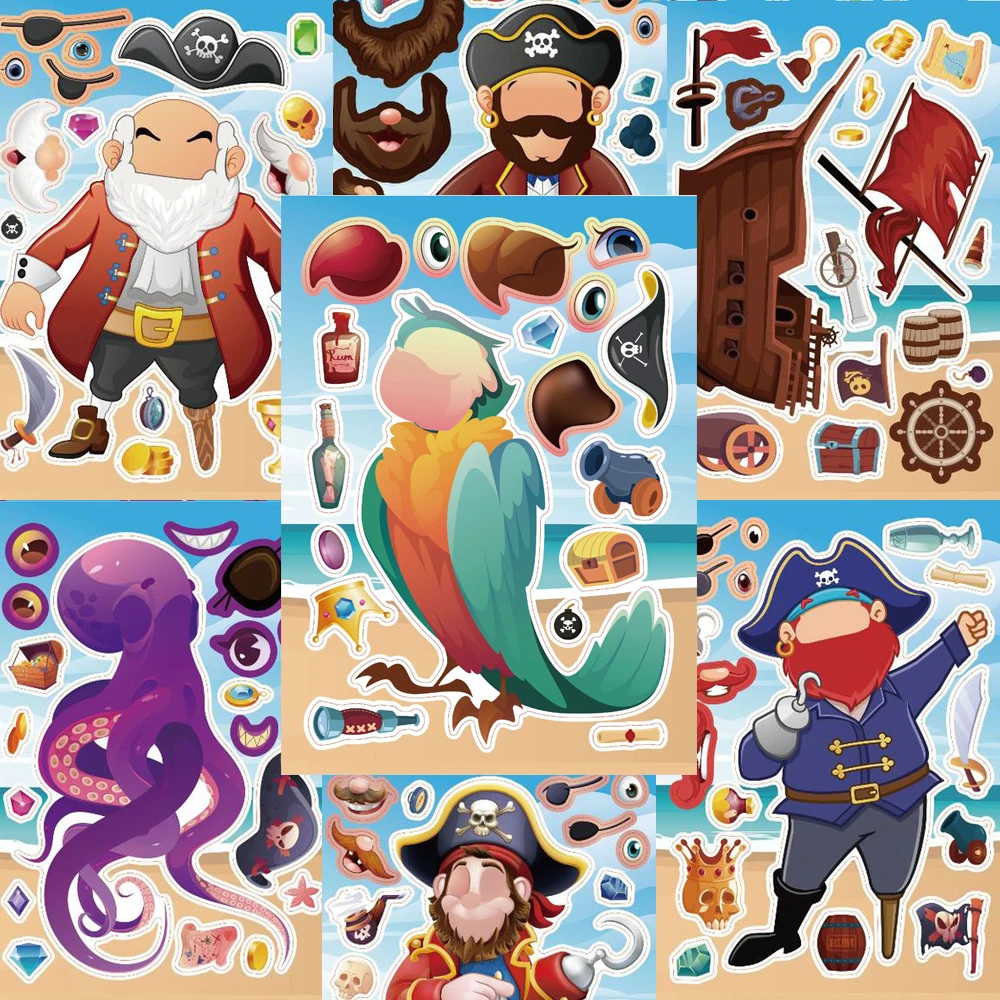 8/16 листов мультяшных наклеек-головоломок с капитаном пиратов, забавные, сделай свою собственную игру своими руками, милая вечеринка, Собери образовательные игрушки-головоломки, принадлежности для игрушек
8/16 листов мультяшных наклеек-головоломок с капитаном пиратов, забавные, сделай свою собственную игру своими руками, милая вечеринка, Собери образовательные игрушки-головоломки, принадлежности для игрушек
