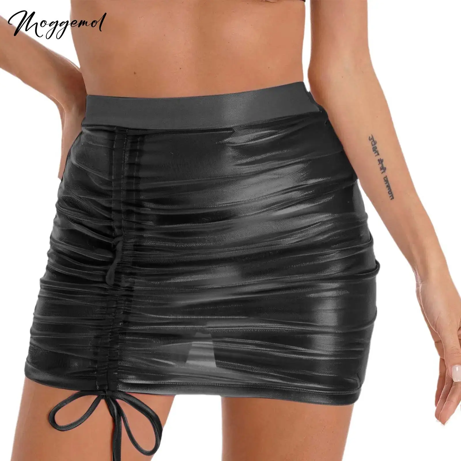 Womens Sexy See Through Sheer Mini Skirt Sparkly Metallic Adjustable Drawstring Tight Pencil Short Skirt for Bar Nightclub Wear
Womens Sexy See Through Sheer Mini Skirt Sparkly Metallic Adjustable Drawstring Tight Pencil Short Skirt for Bar Nightclub Wear