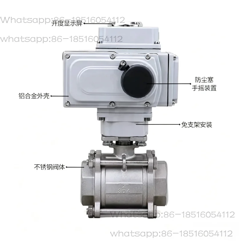 Electric Thread Ball Valve Q911F-16 Switch Type Adjustable Sewage Steam Cut-off Valve, Three-piece Internal Thread
Electric Thread Ball Valve Q911F-16 Switch Type Adjustable Sewage Steam Cut-off Valve, Three-piece Internal Thread