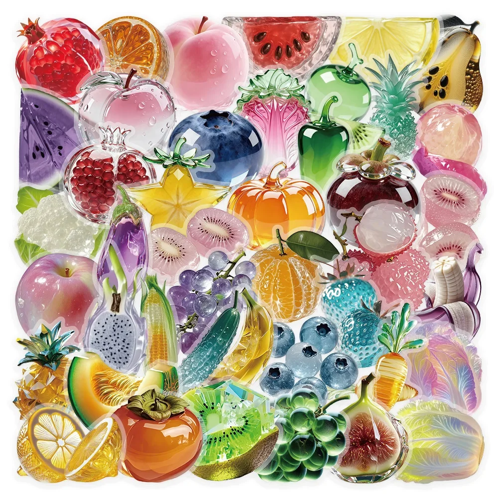 50PCS Glass Fruit Vegetable PET Crystal Sticker DIY Phone Laptop Luggage Skateboard Graffiti Decals Fun for Kid
50PCS Glass Fruit Vegetable PET Crystal Sticker DIY Phone Laptop Luggage Skateboard Graffiti Decals Fun for Kid