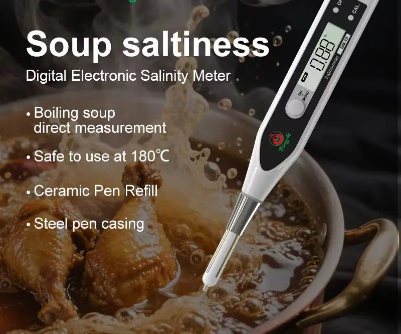 TULX High Temp Plastic Sensor Life Waterproof Fast Reading Brine Calibration Tool 0.05% Accuracy for Professional Chefs Meter
TULX High Temp Plastic Sensor Life Waterproof Fast Reading Brine Calibration Tool 0.05% Accuracy for Professional Chefs Meter