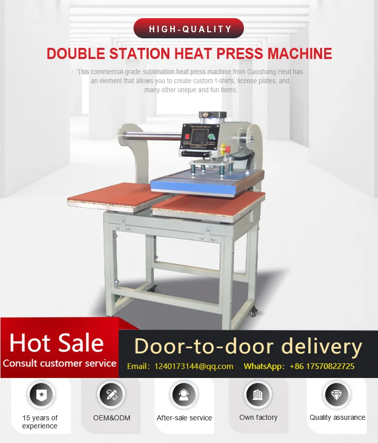 Automatic Manual Pneumatic 220V/380V Heat Press Machine, Double Station Teat Press for Sublimation T-Shirts/Garments, New Plate
Automatic Manual Pneumatic 220V/380V Heat Press Machine, Double Station Teat Press for Sublimation T-Shirts/Garments, New Plate