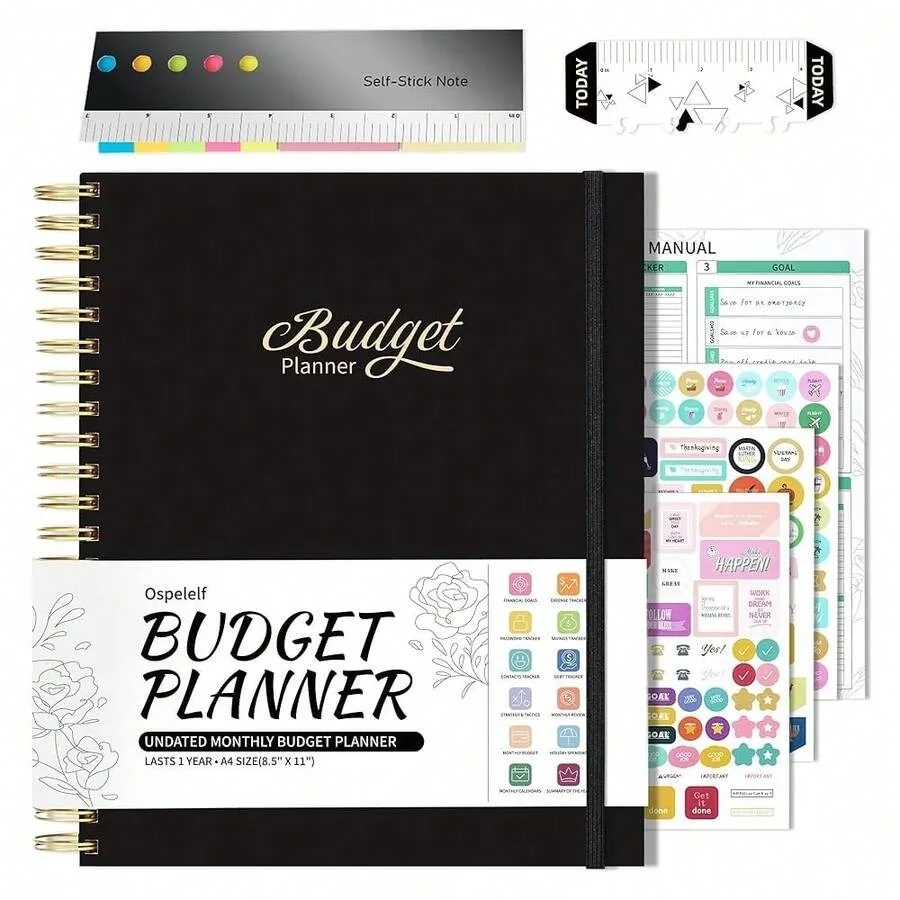 Ospelelf Budget Planner - Monthly Budget Book With Expense Tracker Notebook, Undated 12 Month Bill Organizer and Finance Planne
Ospelelf Budget Planner - Monthly Budget Book With Expense Tracker Notebook, Undated 12 Month Bill Organizer and Finance Planne