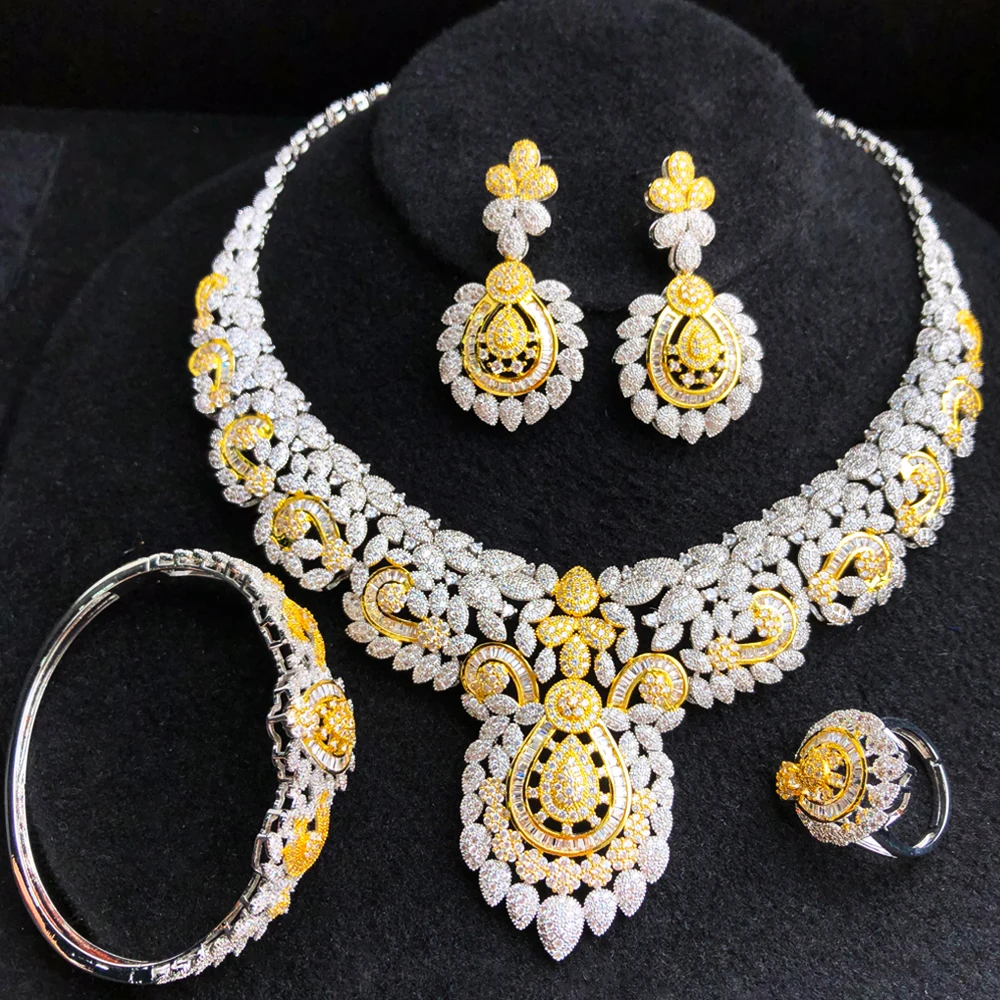 GODKI Flower Leaf Luxury Women Nigerian Wedding Naija Bride Cubic Zirconia Necklace Dubai 4PCS Dress Jewelry Set
GODKI Flower Leaf Luxury Women Nigerian Wedding Naija Bride Cubic Zirconia Necklace Dubai 4PCS Dress Jewelry Set