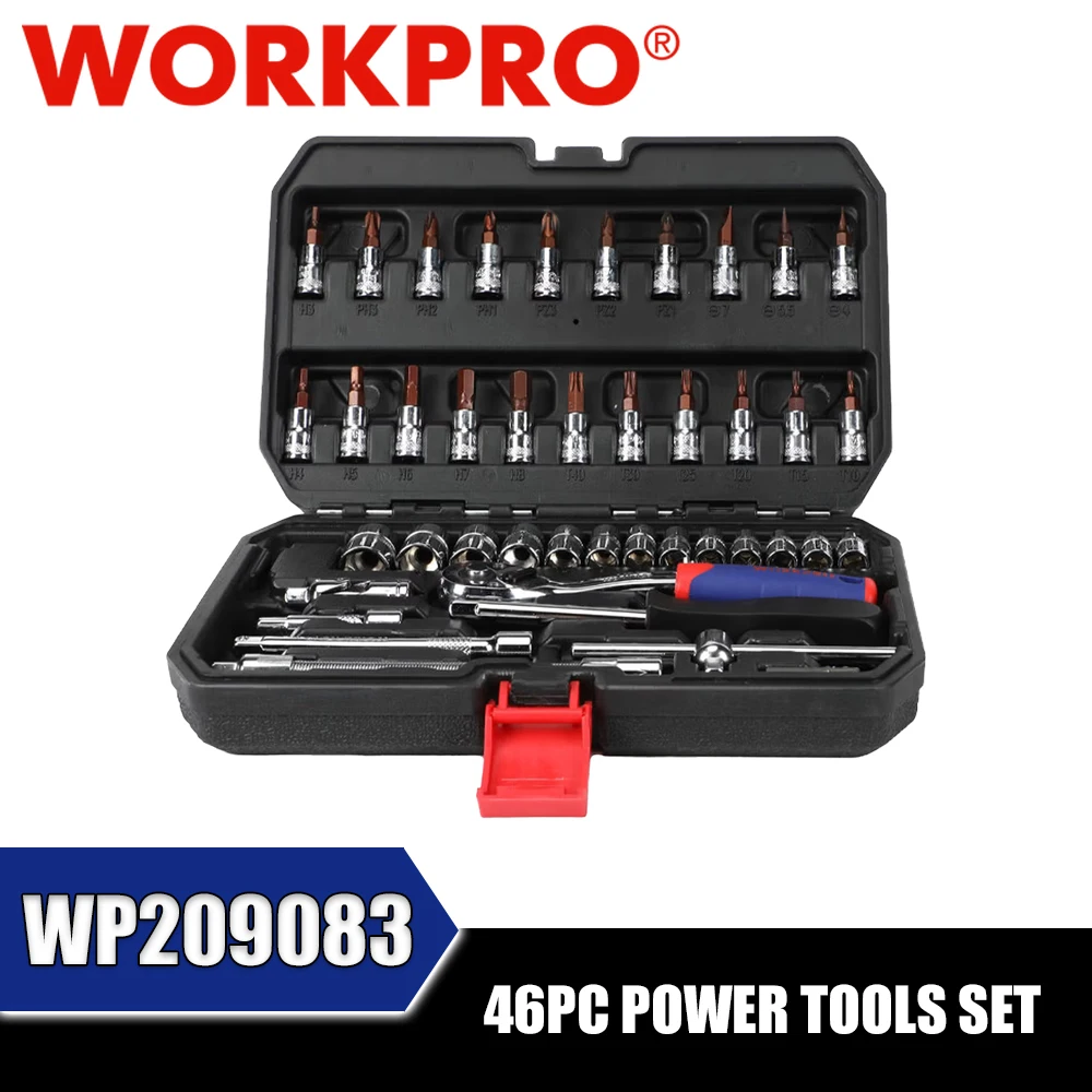 WORKPRO WP209083 46PC Power Tools Set Universal Joint Ratchet Spanner Socket
WORKPRO WP209083 46PC Power Tools Set Universal Joint Ratchet Spanner Socket