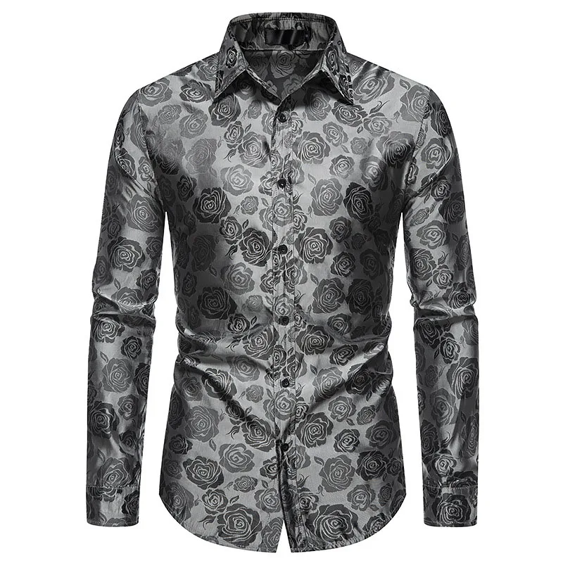 Mens Casual Button Down Dress Shirts Chemise Homme 2024 Brand Rose Floral Print Shirt Men Party Wedding Prom Tuxedo Shirt Male
Mens Casual Button Down Dress Shirts Chemise Homme 2024 Brand Rose Floral Print Shirt Men Party Wedding Prom Tuxedo Shirt Male