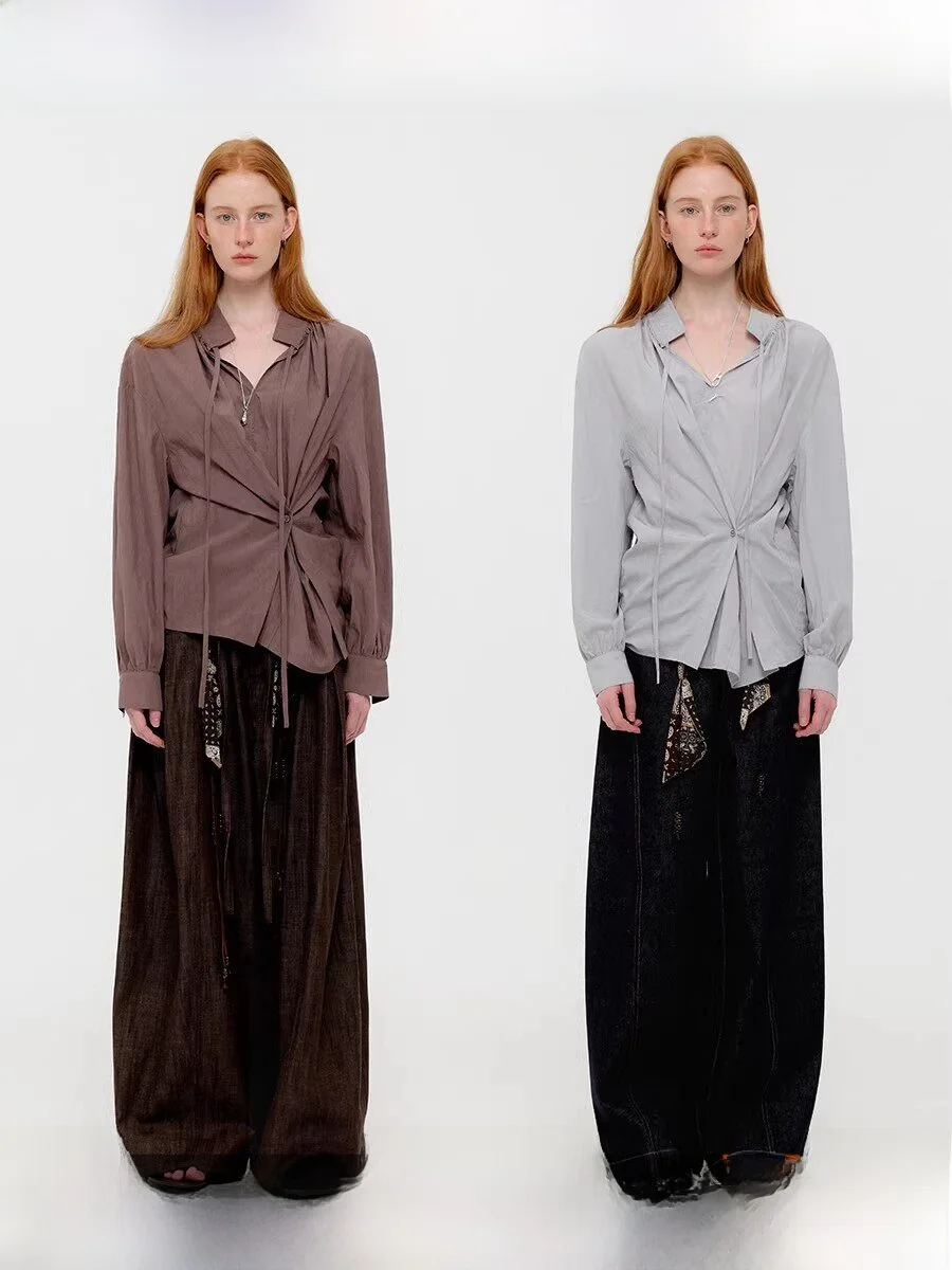 CHACHA Deconstructed Long Sleeve Shirt Women's Spring Autumn Waist Cinched Stand Collar Tied Gored Skirt Design Fashionable O...
CHACHA Deconstructed Long Sleeve Shirt Women's Spring Autumn Waist Cinched Stand Collar Tied Gored Skirt Design Fashionable O...