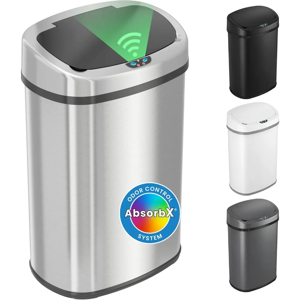 Gallon Automatic Sensor Trash Can with Odor Filter Stainless Steel Kitchen Garbage Bin, Fingerprint-Proof, Hands-Free Operation
Gallon Automatic Sensor Trash Can with Odor Filter Stainless Steel Kitchen Garbage Bin, Fingerprint-Proof, Hands-Free Operation