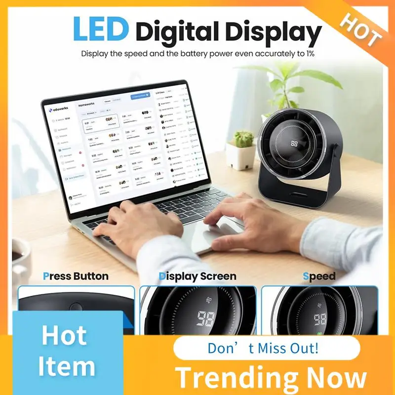 ABNL Desk Fan With Battery Operated,Quiet Display Portable Fan For Office,Home,100 Speeds 115° Tilt Table Fan
ABNL Desk Fan With Battery Operated,Quiet Display Portable Fan For Office,Home,100 Speeds 115° Tilt Table Fan