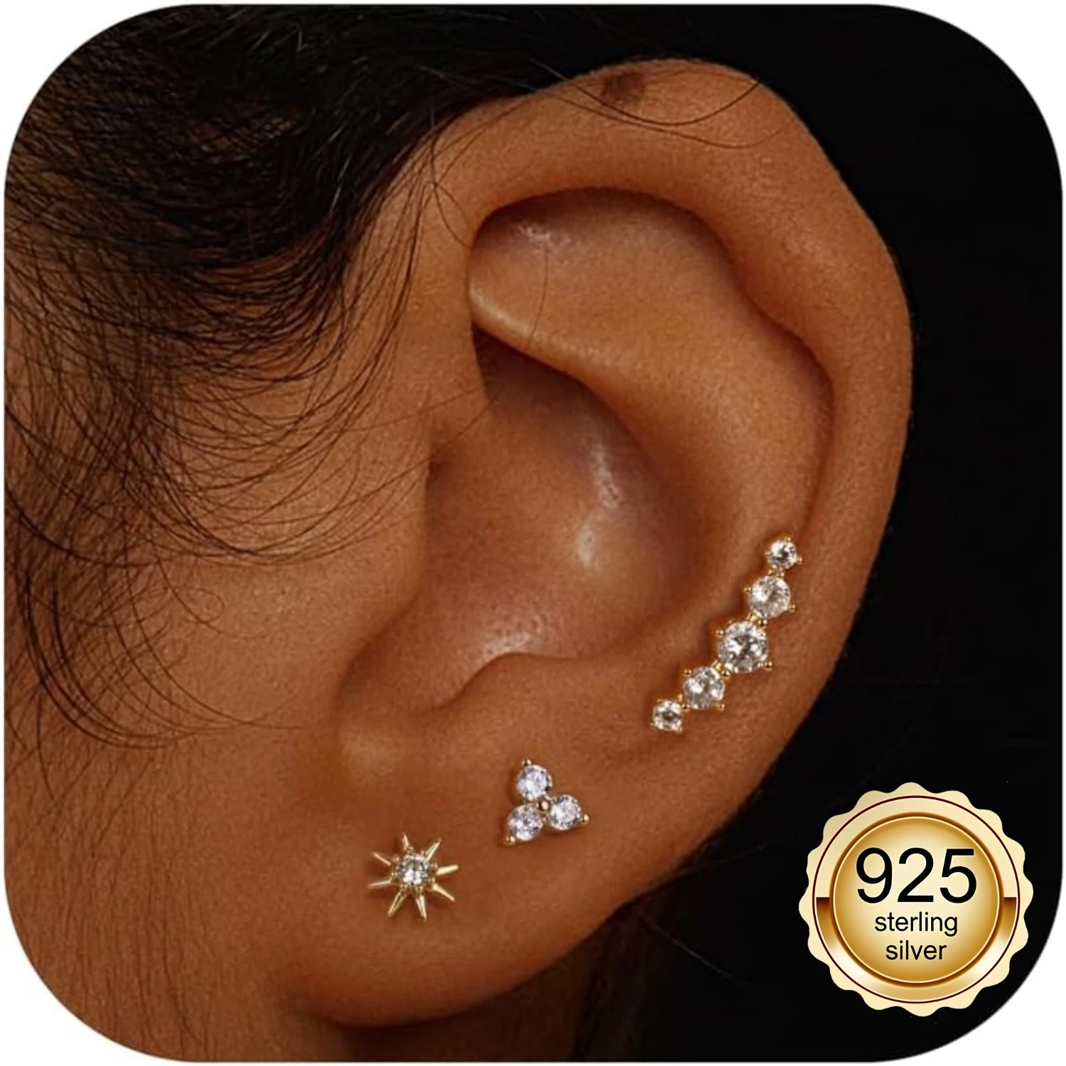 Fansilver 14K Gold Plated Flat Back Earrings Studs 925 Sterling Silver Hypoallergenic Cartilage Helix Tragus Piercing Jewelry
Fansilver 14K Gold Plated Flat Back Earrings Studs 925 Sterling Silver Hypoallergenic Cartilage Helix Tragus Piercing Jewelry