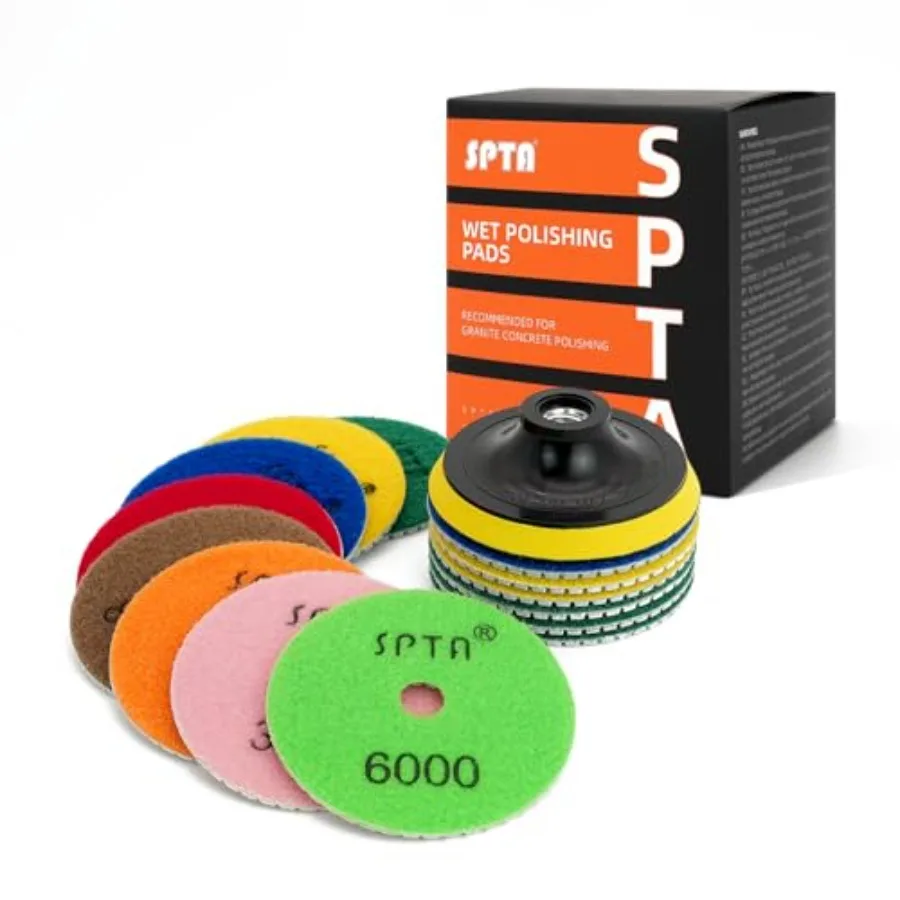 15pcs Diamond Wet Polishing Pads Set, 4 inch, White, 50#-6000#, For Granite, Concrete, Marble, Stone, Tiles, With Floor Grinder
15pcs Diamond Wet Polishing Pads Set, 4 inch, White, 50#-6000#, For Granite, Concrete, Marble, Stone, Tiles, With Floor Grinder