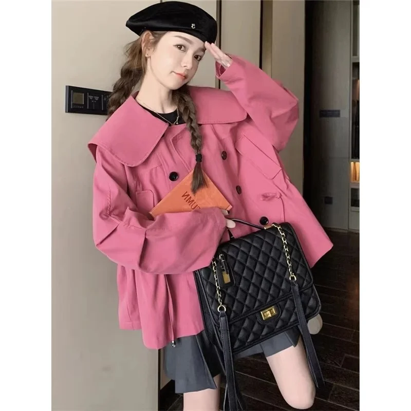 Women's Dragon Fruit Color Windbreaker Coat 2026 New Spring Autumn Fashion Doll Collar Jacket Luxurious Slim Fit Outerwear W2372
Women's Dragon Fruit Color Windbreaker Coat 2026 New Spring Autumn Fashion Doll Collar Jacket Luxurious Slim Fit Outerwear W2372