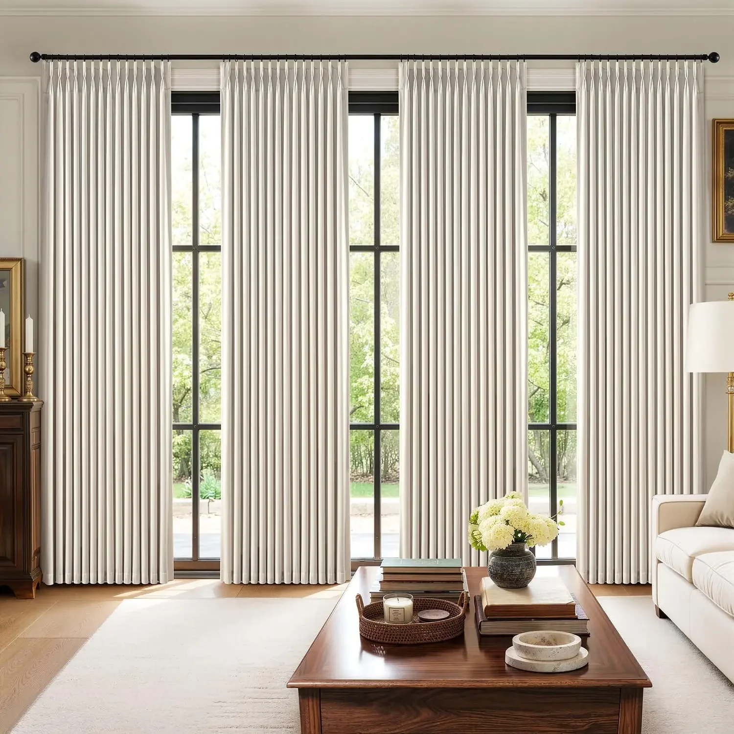 Pinch Pleated 100 Percent Blackout Curtains Four Panel Set 102 Inch Long For Bedroom Living Room Thermal Insulated Drapes Birch
Pinch Pleated 100 Percent Blackout Curtains Four Panel Set 102 Inch Long For Bedroom Living Room Thermal Insulated Drapes Birch