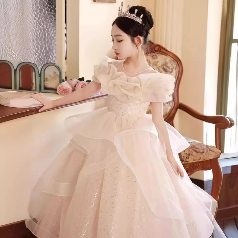 Children Host Piano Performance Dress2025New Champagne High-End Western Style Girls Birthday Dress Princess Dress
Children Host Piano Performance Dress2025New Champagne High-End Western Style Girls Birthday Dress Princess Dress