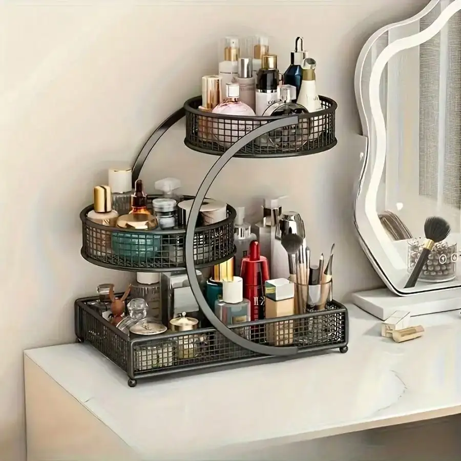 Extra Large Cosmetic Storage Rack, 3-Layer Large Capacity, Polished Metal, No Installation Required, Bathroom Storage Rack, For Countertops, Bathroom Countertops, Dressing Table Countertops
Extra Large Cosmetic Storage Rack, 3-Layer Large Capacity, Polished Metal, No Installation Required, Bathroom Storage Rack, For Countertops, Bathroom Countertops, Dressing Table Countertops