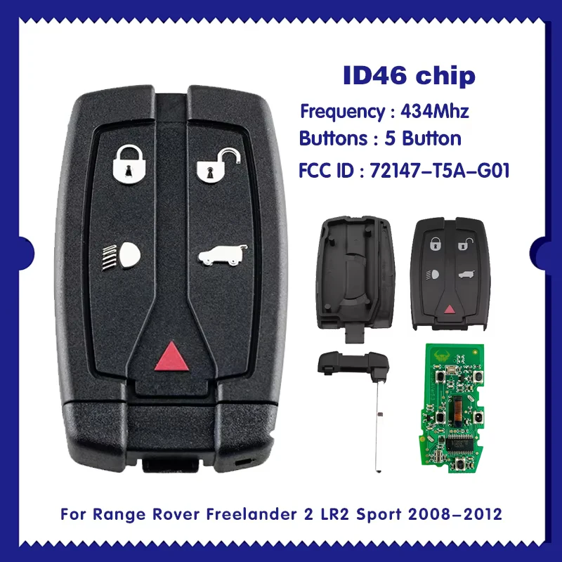 CN004012 Aftermarket 5 Buttons Smart Remote Key 434Mhz 46 Chip 72147-T5A-G01 For Range Rover Freelander 2 LR2 Sport 2008-2012
CN004012 Aftermarket 5 Buttons Smart Remote Key 434Mhz 46 Chip 72147-T5A-G01 For Range Rover Freelander 2 LR2 Sport 2008-2012
