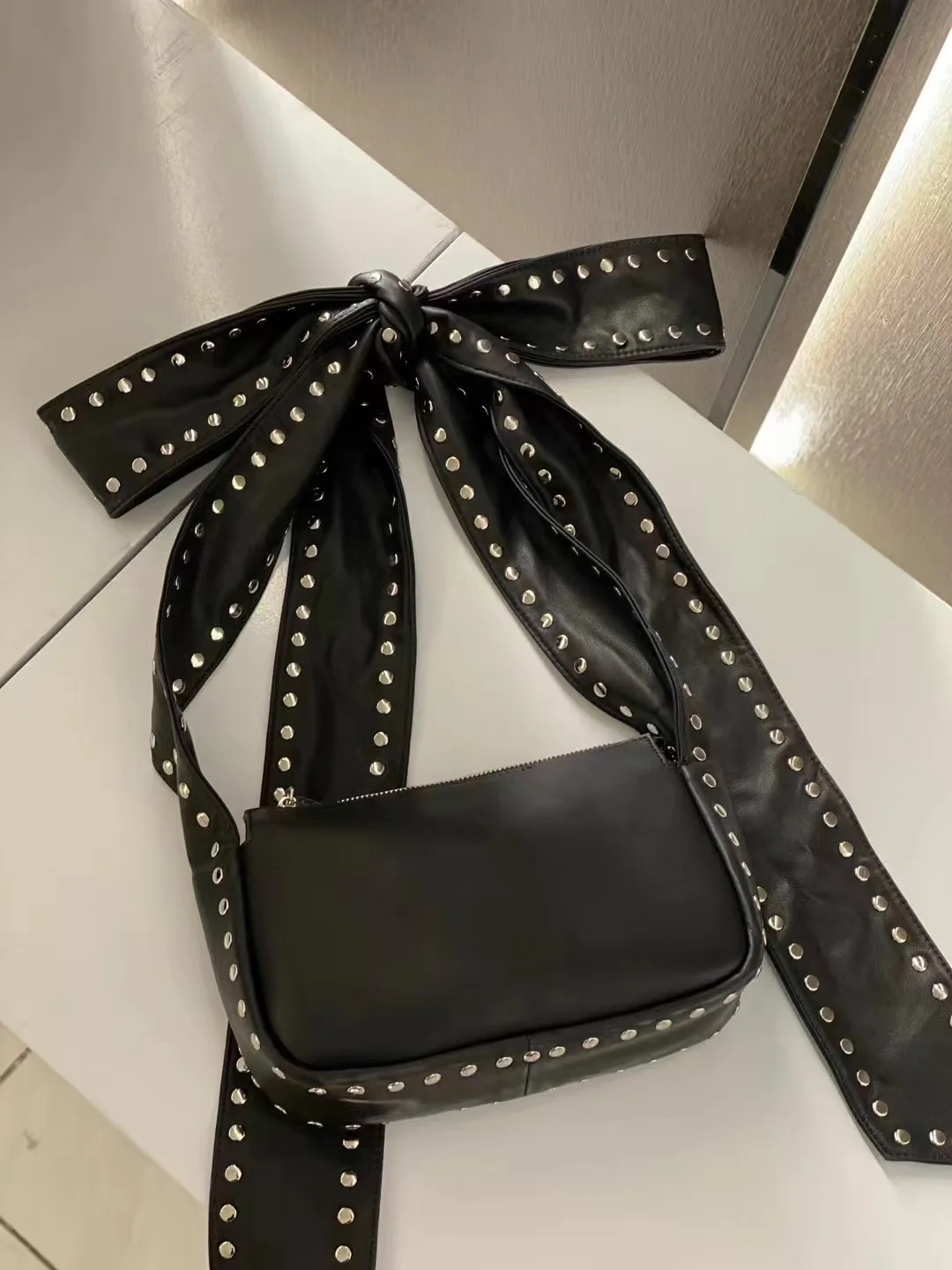 Designer Women Shoulder Bag, Pu Leather Rivet Crossbody Bag, Y2K Cool Handbag with Bow, Quality Small Size Handbag
Designer Women Shoulder Bag, Pu Leather Rivet Crossbody Bag, Y2K Cool Handbag with Bow, Quality Small Size Handbag