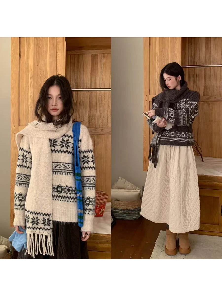 Linyunyun Women's round Ne Knitted Sweater Island Fair Isle Pattern Soft Cozy Winter Leisure Faion Sensation Long Sve
Linyunyun Women's round Ne Knitted Sweater Island Fair Isle Pattern Soft Cozy Winter Leisure Faion Sensation Long Sve