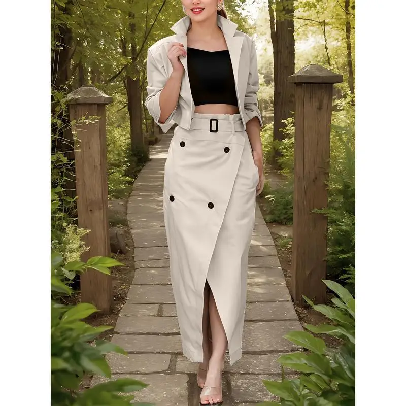 Women's Asymmetrical Slit Skirt Button Pocket Design Cross-Border Fashionable Mid-Length Split Skirt for Ladies
Women's Asymmetrical Slit Skirt Button Pocket Design Cross-Border Fashionable Mid-Length Split Skirt for Ladies
