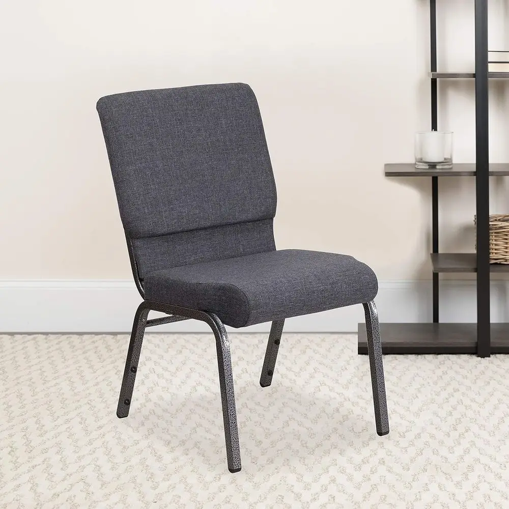 18.5 W Stackable Church Chair Set of 4 in Gray Fabric with Silver Vein
18.5 W Stackable Church Chair Set of 4 in Gray Fabric with Silver Vein