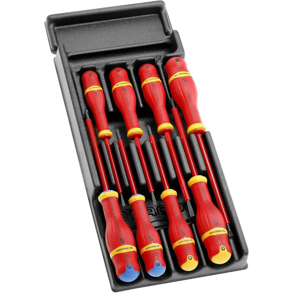 8-Piece Set of Black and Red Screwdrivers
8-Piece Set of Black and Red Screwdrivers