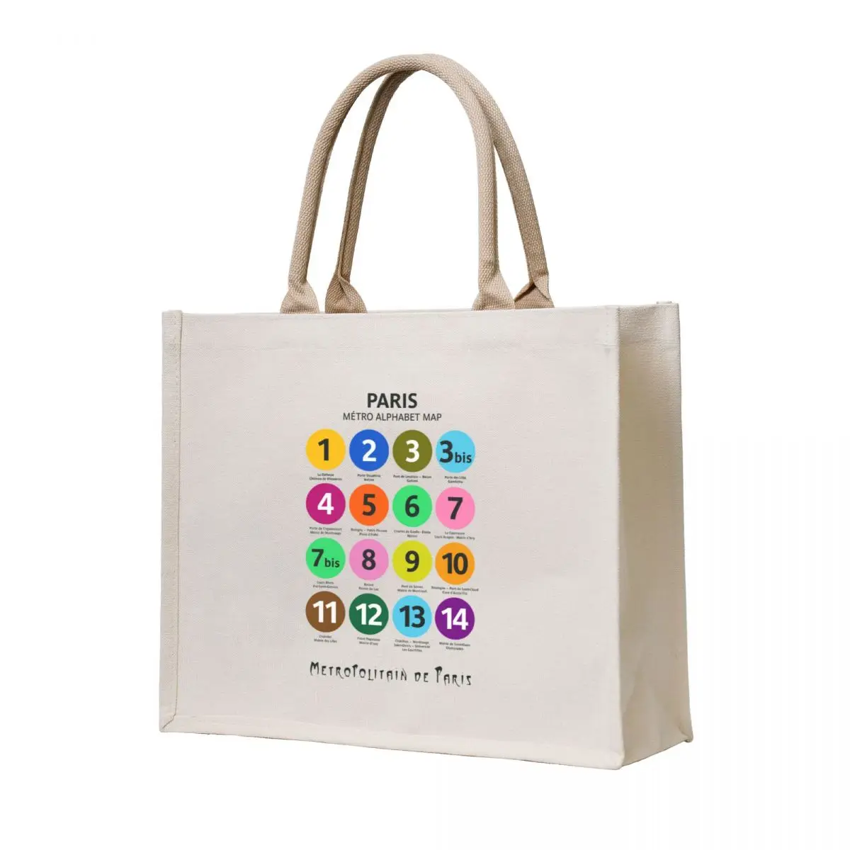 Paris Metro map, subway poster, Métro de Paris, underground alphabet map. Tote Bag tote bag screen canvas shopping bag
Paris Metro map, subway poster, Métro de Paris, underground alphabet map. Tote Bag tote bag screen canvas shopping bag