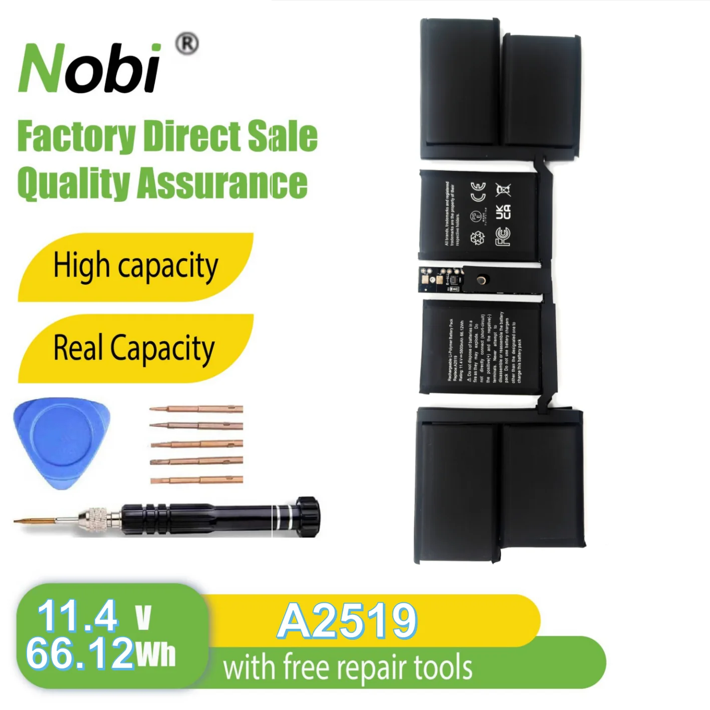 Nobi A2519 A2442 battery for MacBook Pro 14 inch(2021) EMC 3650 8102 Series(66.12Wh-11.4V)
Nobi A2519 A2442 battery for MacBook Pro 14 inch(2021) EMC 3650 8102 Series(66.12Wh-11.4V)