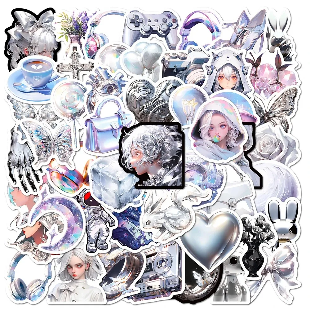 10/30/50PCS INS Style Silver Cartoon Graffiti Stickers Simple Luggage Skateboard Cute DIY Cool Graffiti Girl Gradient Sticker
10/30/50PCS INS Style Silver Cartoon Graffiti Stickers Simple Luggage Skateboard Cute DIY Cool Graffiti Girl Gradient Sticker