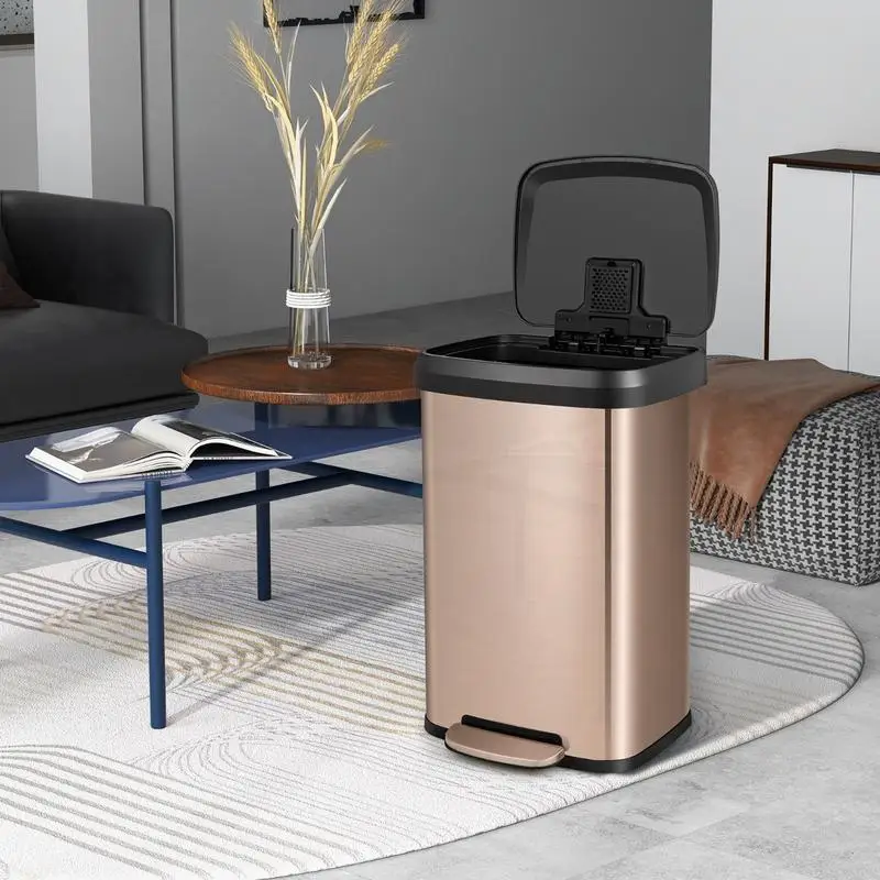13.2 Gallon Step Trash Can with Soft Close Lid and Deodorizer Compartment-Golden
13.2 Gallon Step Trash Can with Soft Close Lid and Deodorizer Compartment-Golden