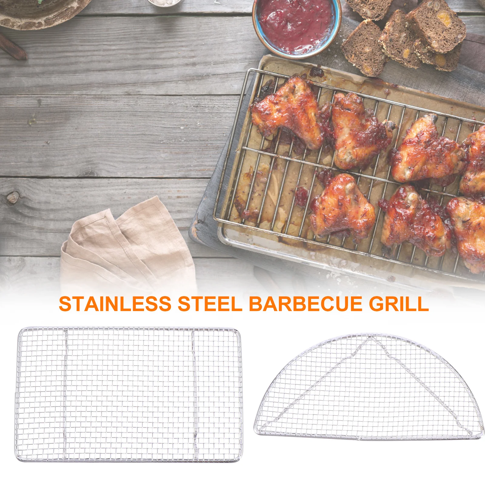 2pcs Stainless Steel Barbecue Grill Net Bbq Mesh Rack Lightweight Outdoor Cooking Tool Grill Cooling Rack Baking Net
2pcs Stainless Steel Barbecue Grill Net Bbq Mesh Rack Lightweight Outdoor Cooking Tool Grill Cooling Rack Baking Net
