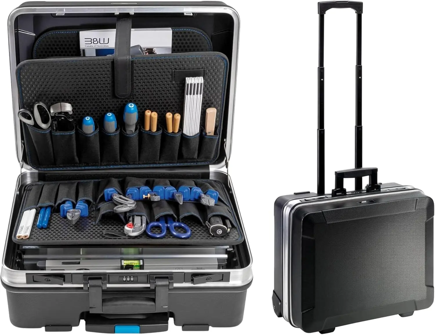 Portable Rolling Tool Case with Pocket Boards, Black - Durable and Lightweight for Easy Transport
Portable Rolling Tool Case with Pocket Boards, Black - Durable and Lightweight for Easy Transport