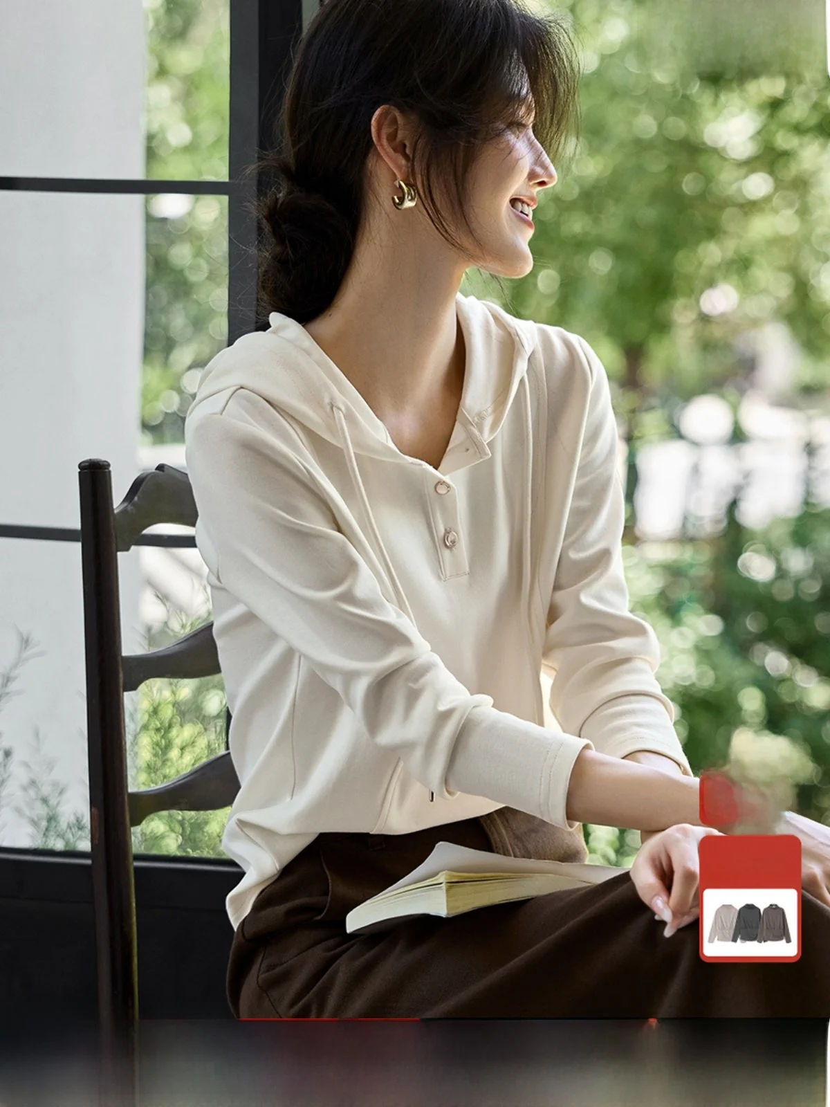 XWI Trendy Women's Hoodie T-irt Dstring Free Spring New Sle Casual Versatile Slim Fit Outerwear Long Sve Cotton Pol...
XWI Trendy Women's Hoodie T-irt Dstring Free Spring New Sle Casual Versatile Slim Fit Outerwear Long Sve Cotton Pol...