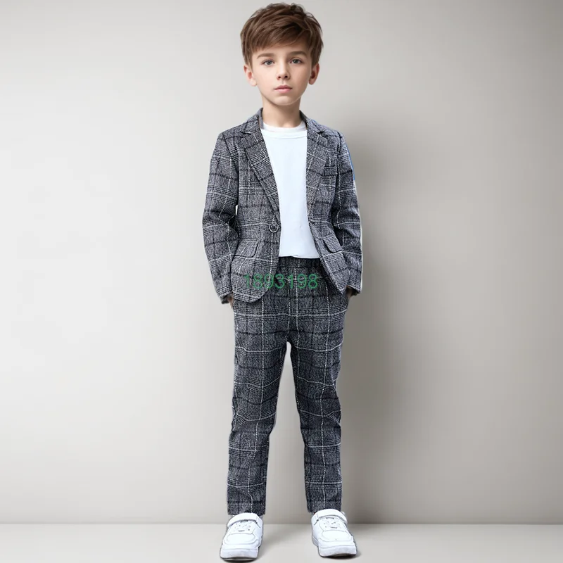 Boys Plaid Slim Fit Casual Suits Set Child Spring Autumn Performance Piano Photography Costume Kids Blazer Pants Outfit
Boys Plaid Slim Fit Casual Suits Set Child Spring Autumn Performance Piano Photography Costume Kids Blazer Pants Outfit