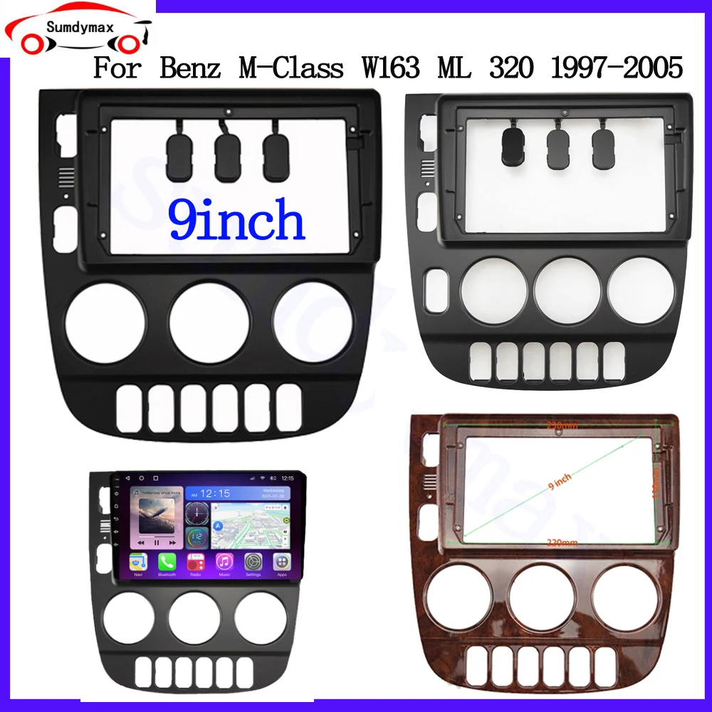 9inch Car Radio Frame for Mercedes Benz M-Class W163 ML320 1997 -2005 Audio Android Player Fascia Dash Mount Trim Kit
9inch Car Radio Frame for Mercedes Benz M-Class W163 ML320 1997 -2005 Audio Android Player Fascia Dash Mount Trim Kit