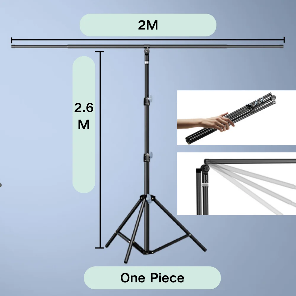Stand Background for Backdrop Wall Photography Adjustable Support System Photo Studio for Non-Woven Muslin Backdrops
Stand Background for Backdrop Wall Photography Adjustable Support System Photo Studio for Non-Woven Muslin Backdrops