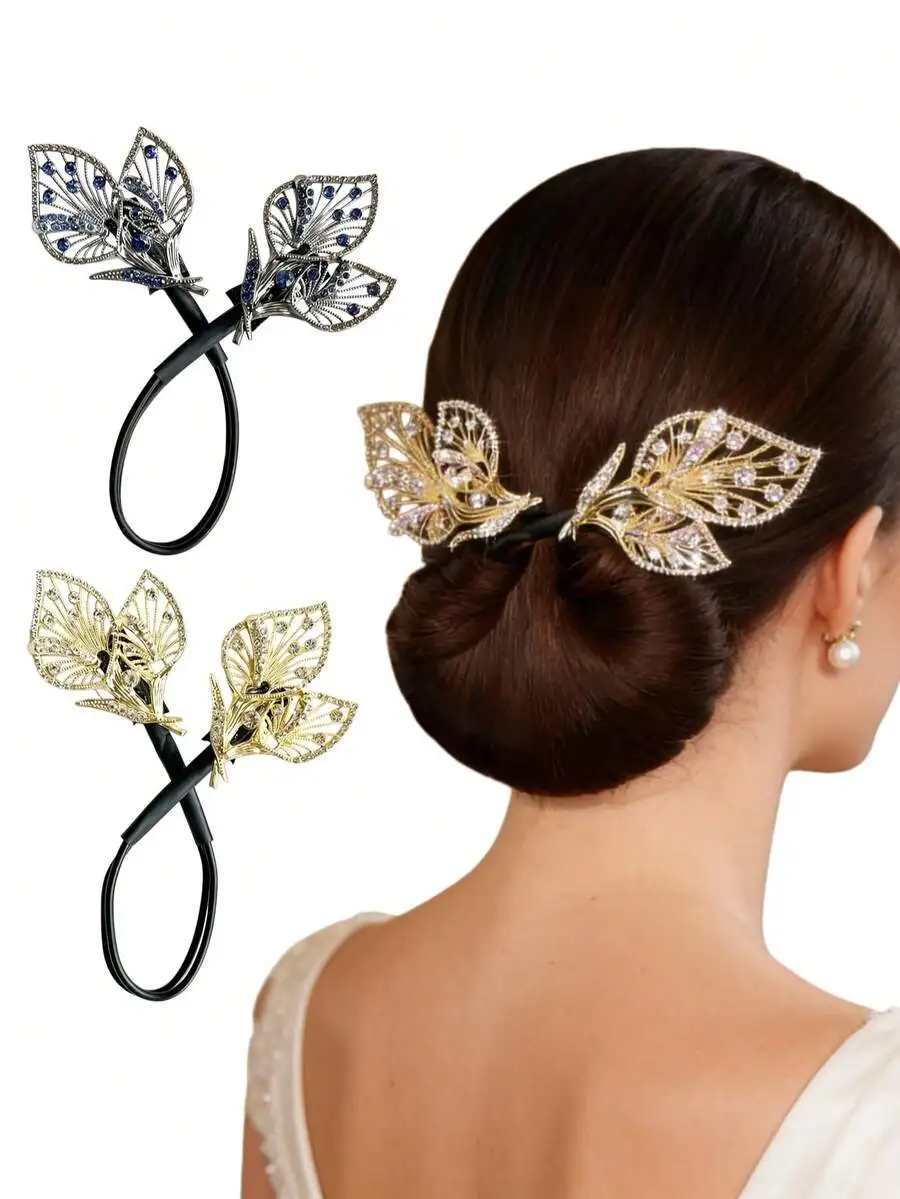 Crystal Leaf Hair Clip for Bun Styling, Elegant Rhinestone Hair Accessory for Evening Wedding Party
Crystal Leaf Hair Clip for Bun Styling, Elegant Rhinestone Hair Accessory for Evening Wedding Party