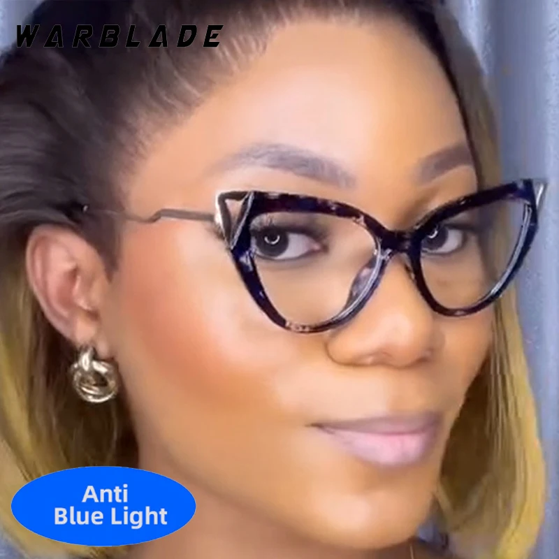Luxury Metal Design Blue Light Blocking Cat Eye Optical Women Glasses Trends Brand Men Computer For Office Work TR90 Eyeglasses 
Luxury Metal Design Blue Light Blocking Cat Eye Optical Women Glasses Trends Brand Men Computer For Office Work TR90 Eyeglasses