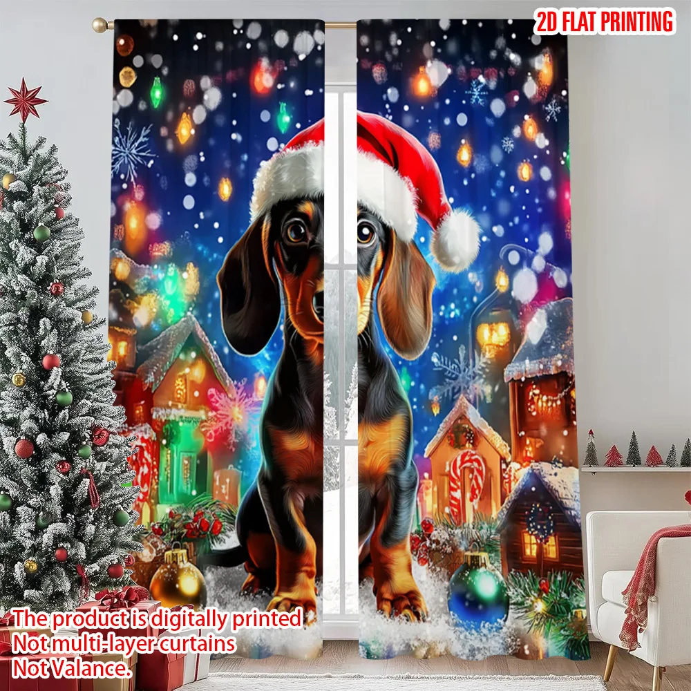 2pcs 2D flat printing Merry Christmas Popular Window Curtains Cute Dachshund Christmas Durable Polyester Without Electricity
2pcs 2D flat printing Merry Christmas Popular Window Curtains Cute Dachshund Christmas Durable Polyester Without Electricity