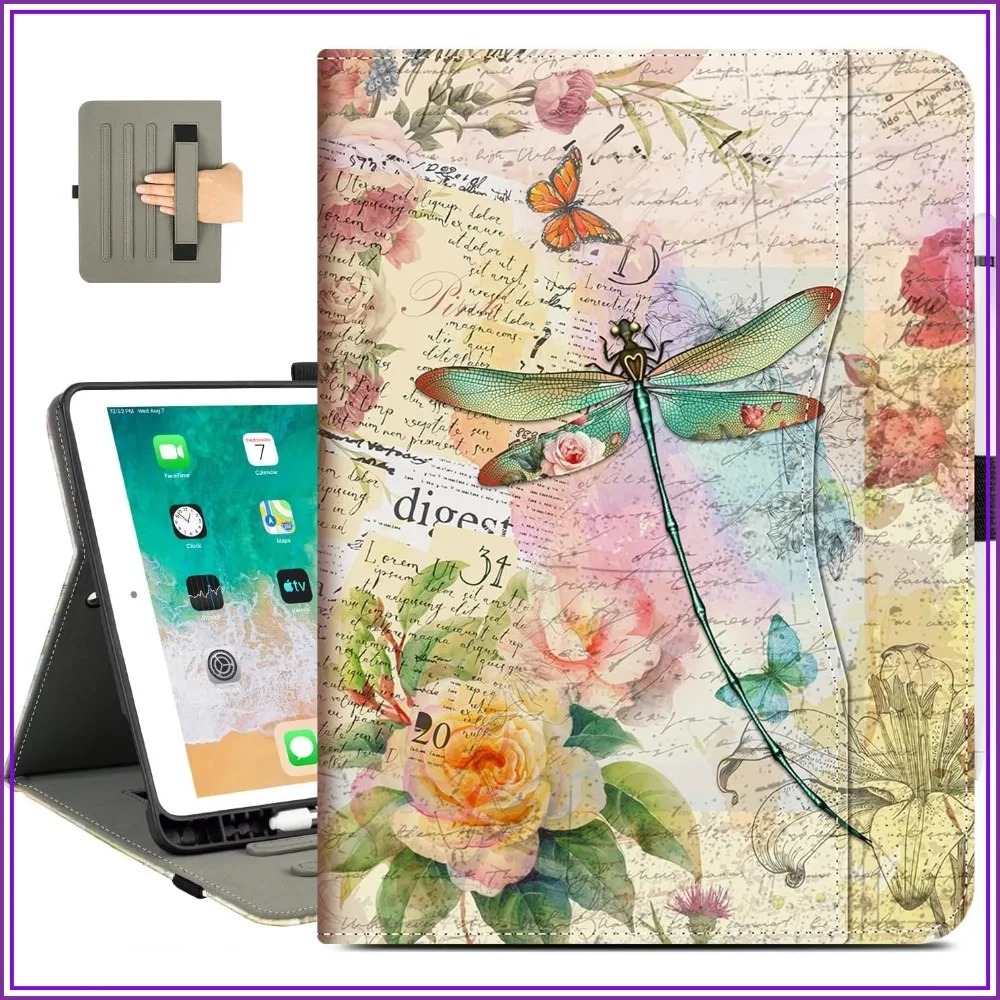 Case for iPad 10.2/10.5 inch, 7th/8th/9th Gen, Air 3, Pro 10.5, Folio with Stand, Hand Strap, Pencil Holder & Pocket, Dragonfly
Case for iPad 10.2/10.5 inch, 7th/8th/9th Gen, Air 3, Pro 10.5, Folio with Stand, Hand Strap, Pencil Holder & Pocket, Dragonfly