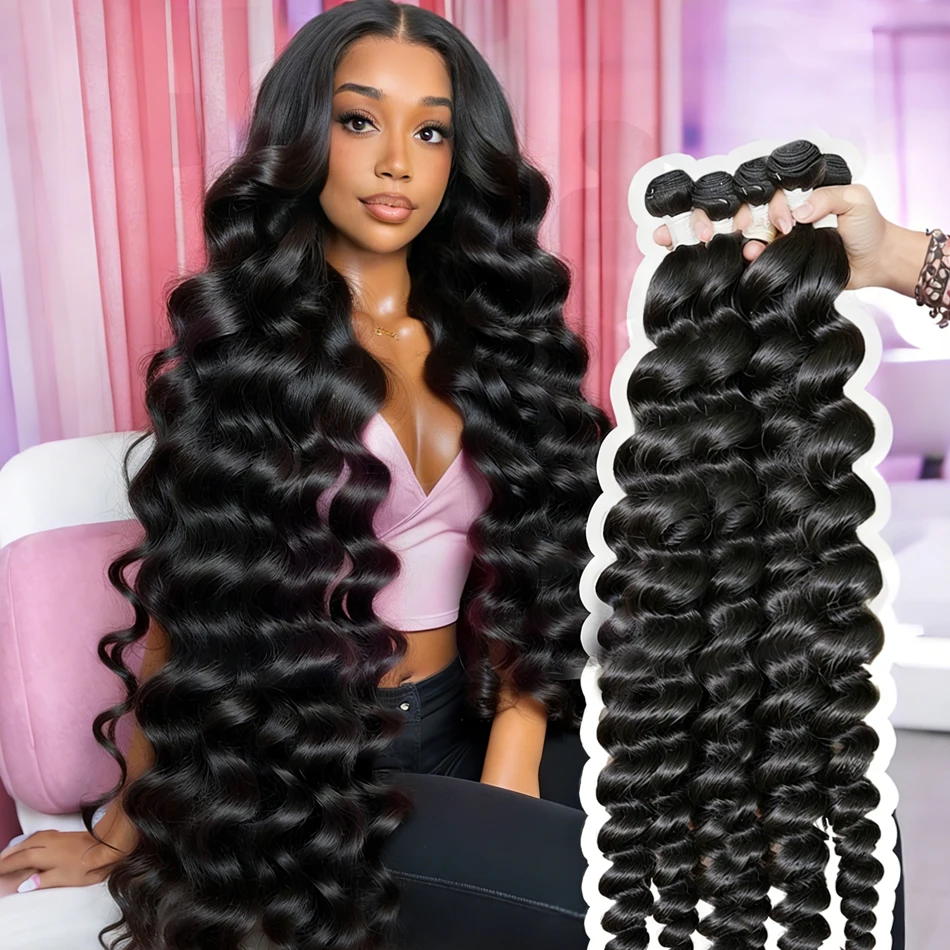 Human Hair Bundles Loose Deep Wave 24 26 28 30 Inch Wave Bundle Human Hair Unprocessed Brazilian Virgin Hair 3/4 Bundles For Women Wet And Wavy Hair Bundle Weave Extensions
Human Hair Bundles Loose Deep Wave 24 26 28 30 Inch Wave Bundle Human Hair Unprocessed Brazilian Virgin Hair 3/4 Bundles For Women Wet And Wavy Hair Bundle Weave Extensions