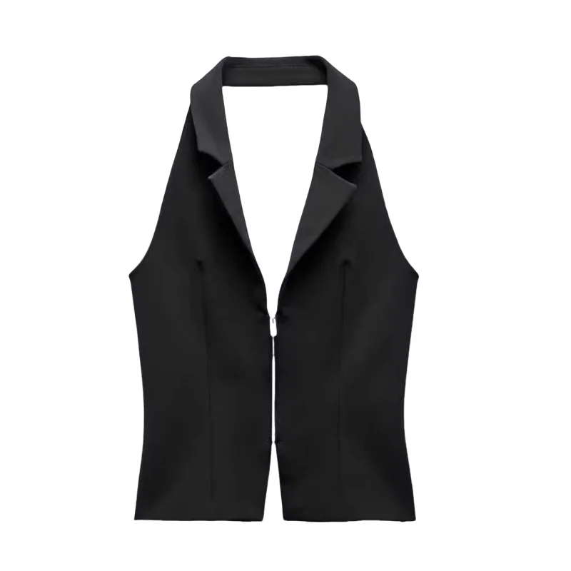 Bla Slim Fit Bal Design Hanging Collar ort Top Vest New Summer Women's Faion Street Sle Zipper Pure Color Vest
Bla Slim Fit Bal Design Hanging Collar ort Top Vest New Summer Women's Faion Street Sle Zipper Pure Color Vest