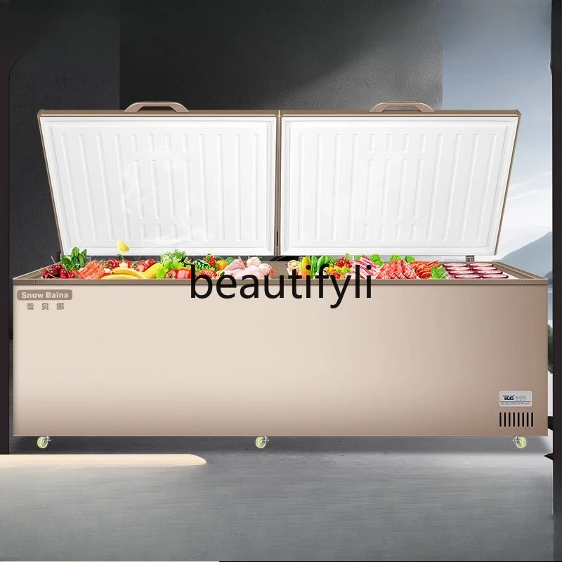 Horizontal Freezer Commercial Large Capacity Refrigerated Freezer Insulated Cabinet Household Display Cabinet 
Horizontal Freezer Commercial Large Capacity Refrigerated Freezer Insulated Cabinet Household Display Cabinet