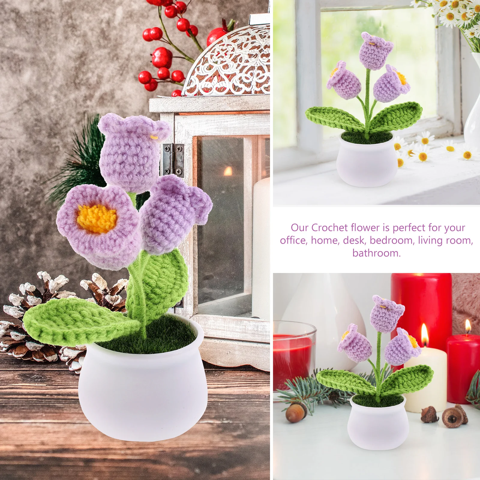 Crochet Flower Crochet Flower Bonsai Decor Artificial Plants Hand Woven Wool Lifelike Desk Office Home Kitchen
Crochet Flower Crochet Flower Bonsai Decor Artificial Plants Hand Woven Wool Lifelike Desk Office Home Kitchen