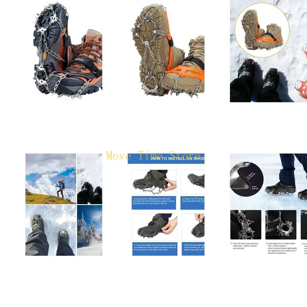 Захваты для льда из нержавеющей стали 92ME, шипы, 18/19 зубьев, шипы для ледяных когтей, цепные бахилы
Захваты для льда из нержавеющей стали 92ME, шипы, 18/19 зубьев, шипы для ледяных когтей, цепные бахилы