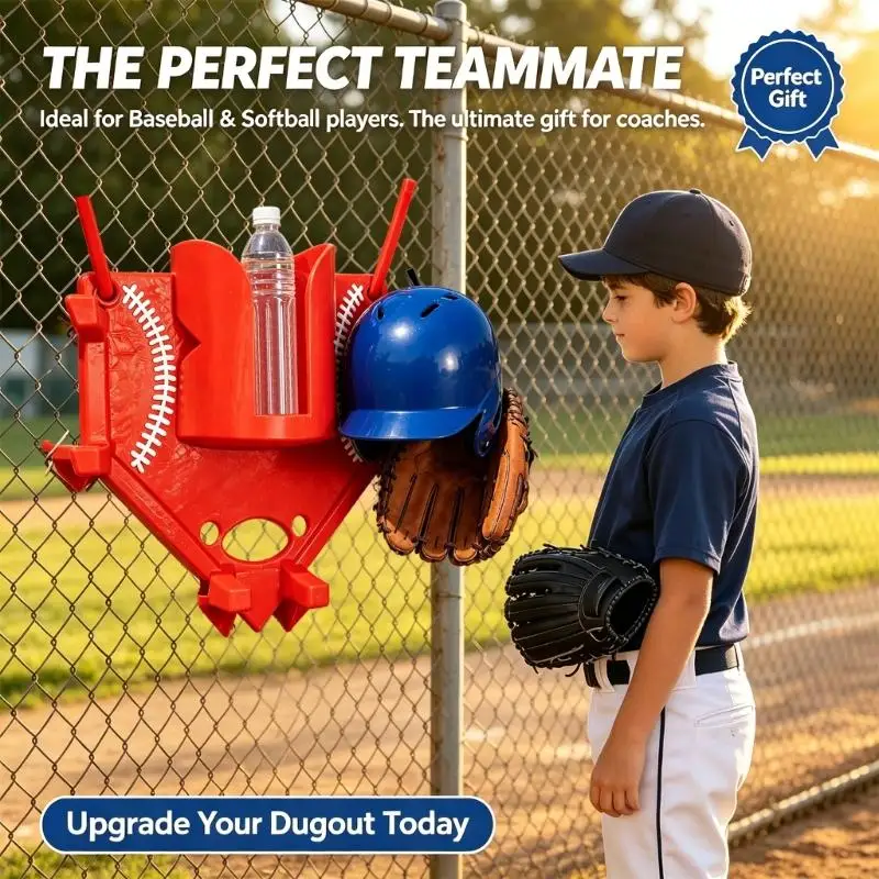 Baseball Softball Dugout Sports Equipment Rack with Drink Holder Fence Hook For Baseball Softball Accessories 24BD
Baseball Softball Dugout Sports Equipment Rack with Drink Holder Fence Hook For Baseball Softball Accessories 24BD