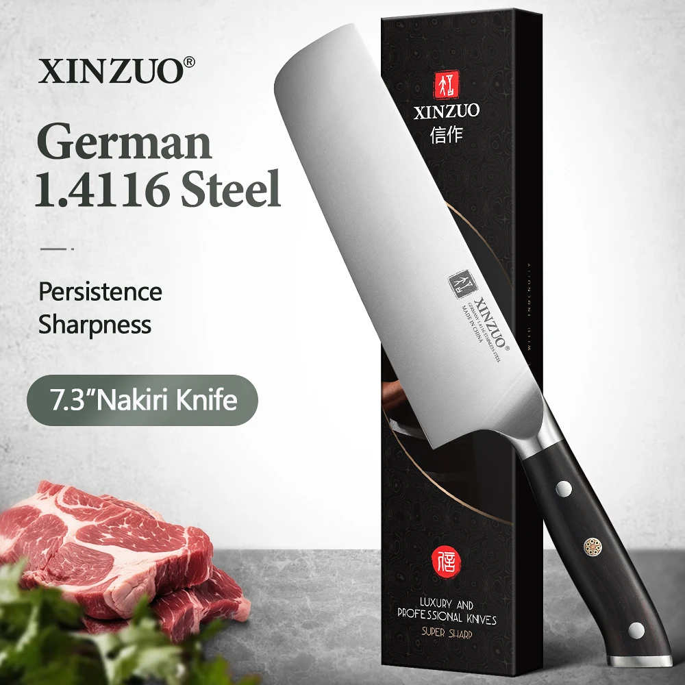 XINZUO Pro Chef's Nakiri Knife 7.3 inch Stainless Steel Ergonomic Ebony Handle for Long-Time Use for Restaurant & Home Kitchen
XINZUO Pro Chef's Nakiri Knife 7.3 inch Stainless Steel Ergonomic Ebony Handle for Long-Time Use for Restaurant & Home Kitchen